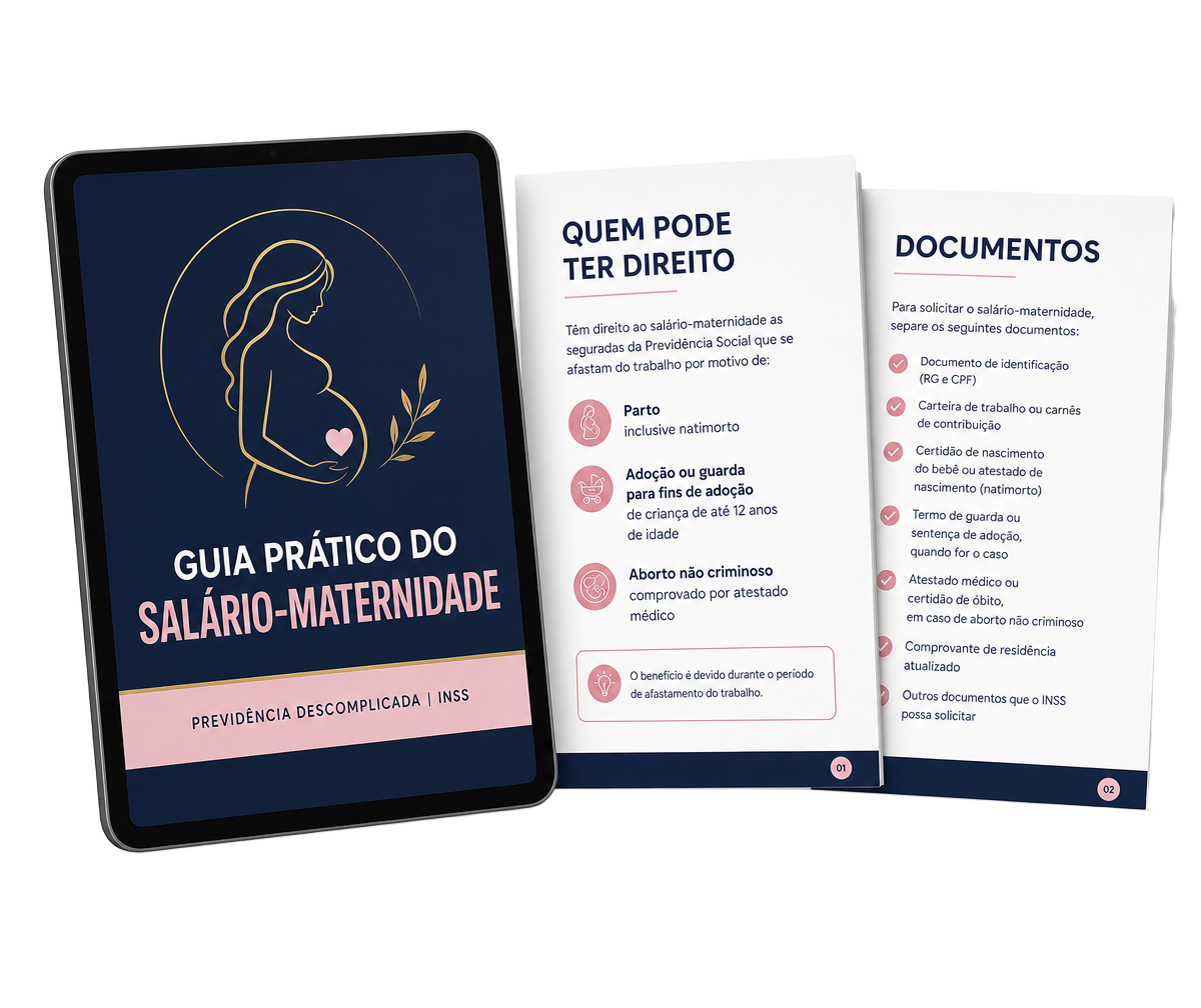 Mockup do Guia Prático do Salário-Maternidade